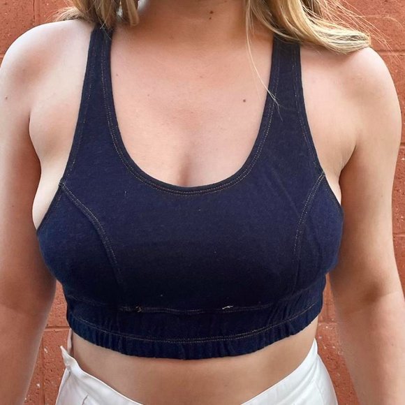 Urban Outfitters Navy Crop Top - Picture 1 of 2